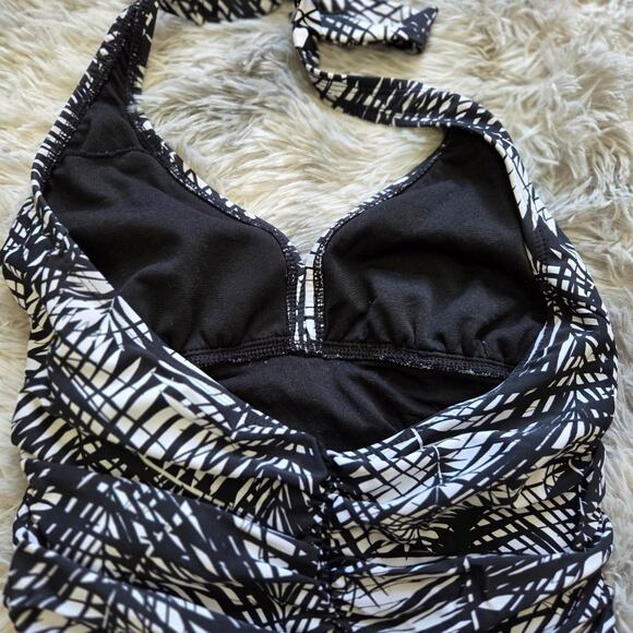 Jordan Taylor ONE-PIECE BATHING SUIT, black and white size 8 - Picture 7 of 8
